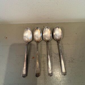 Four VTG 1847 Rogers Bros Silver Plate Flatware Spoons In Century pattern